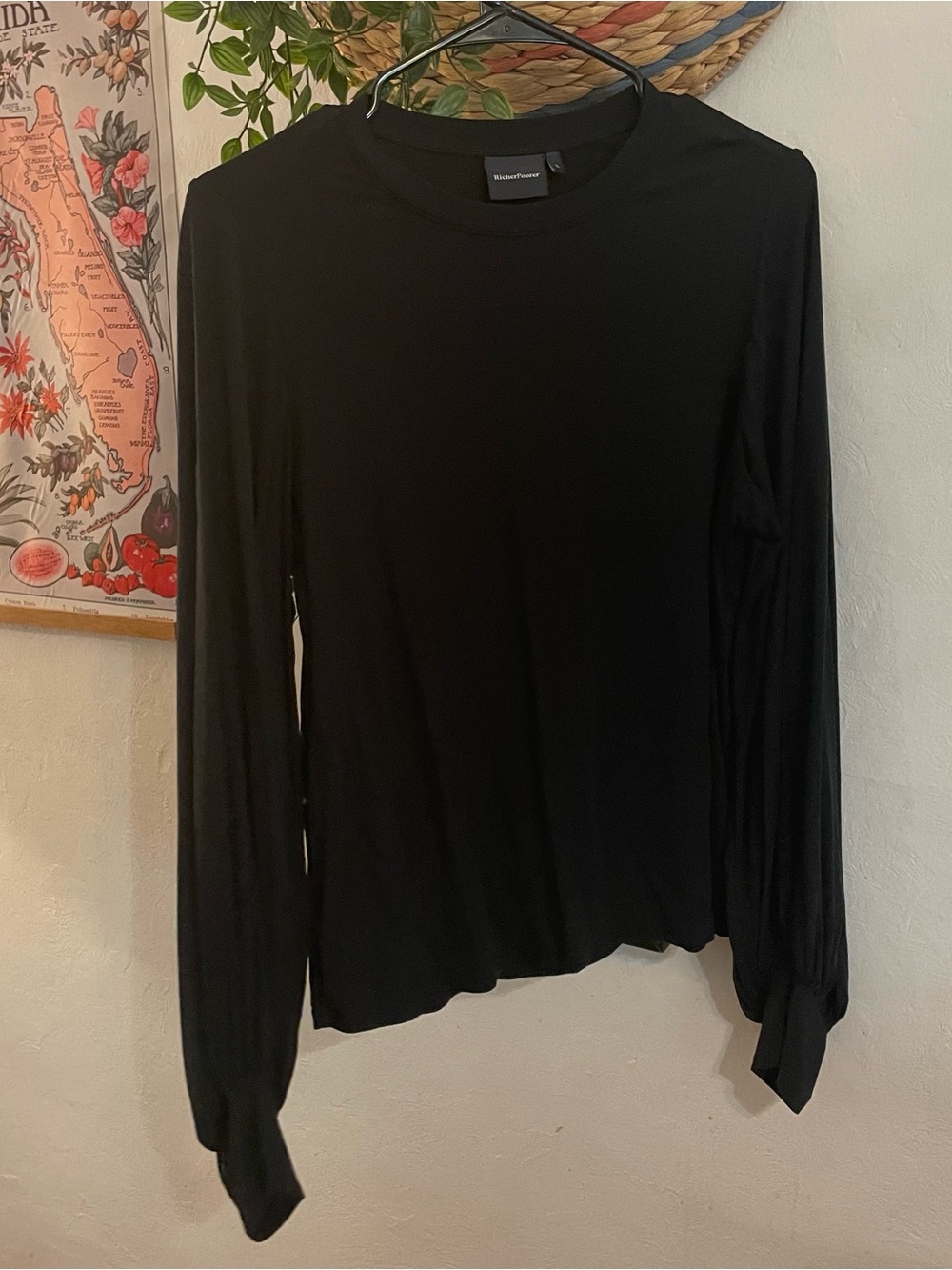 Richer Poorer Black Long-Sleeve Crewneck Shirt